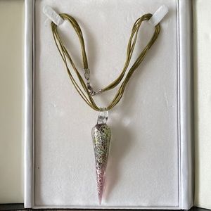 Unique Vintage Glass Pendant Necklace